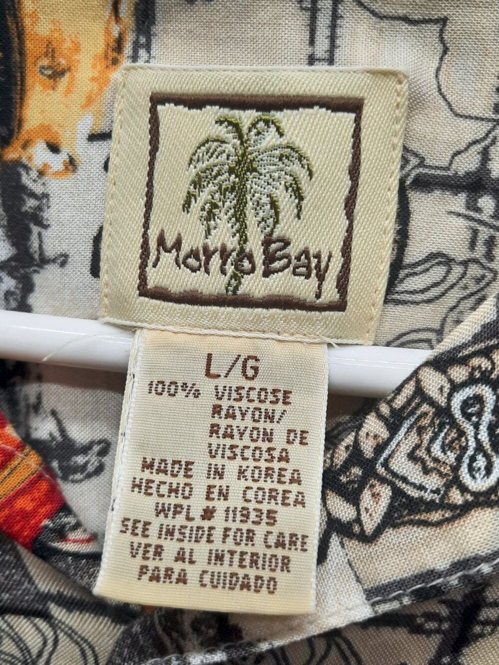 Vintage Morro Bay Tiki Hawaiian Shirt Men's Large Rayon 50s Classic Car 90s Y2k - Picture 3 of 6